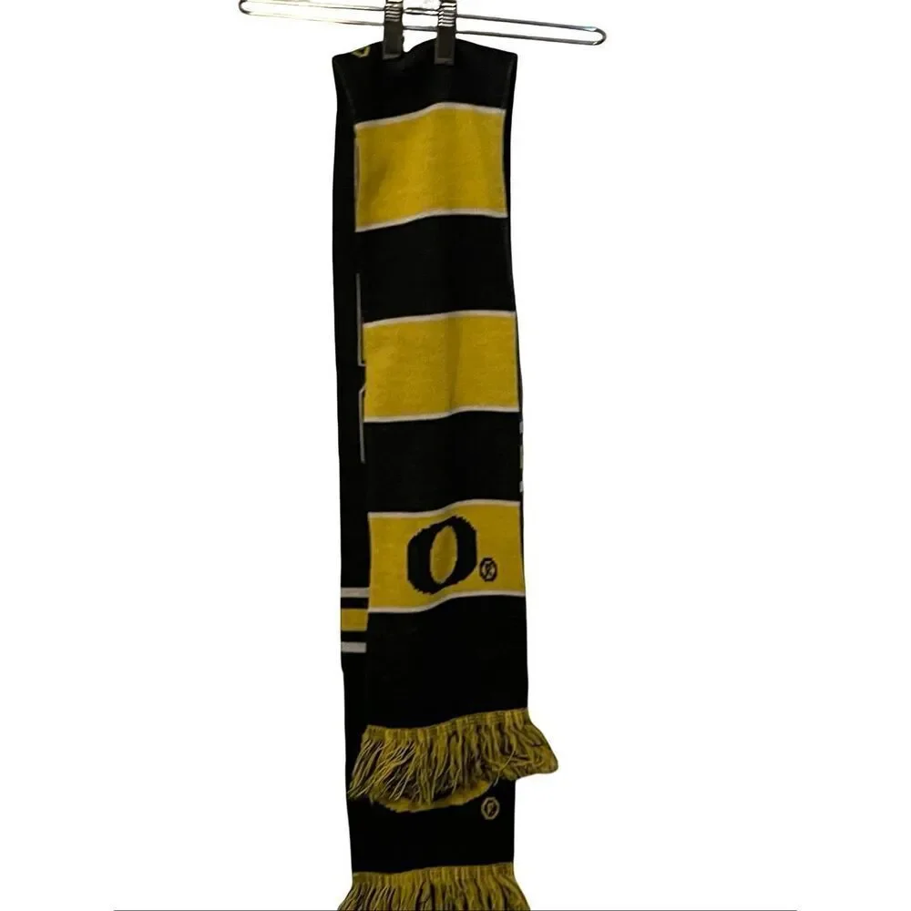 Tradition Scarves Black Yellow NCAA Oregon Ducks Reversible Stripe Scarf
